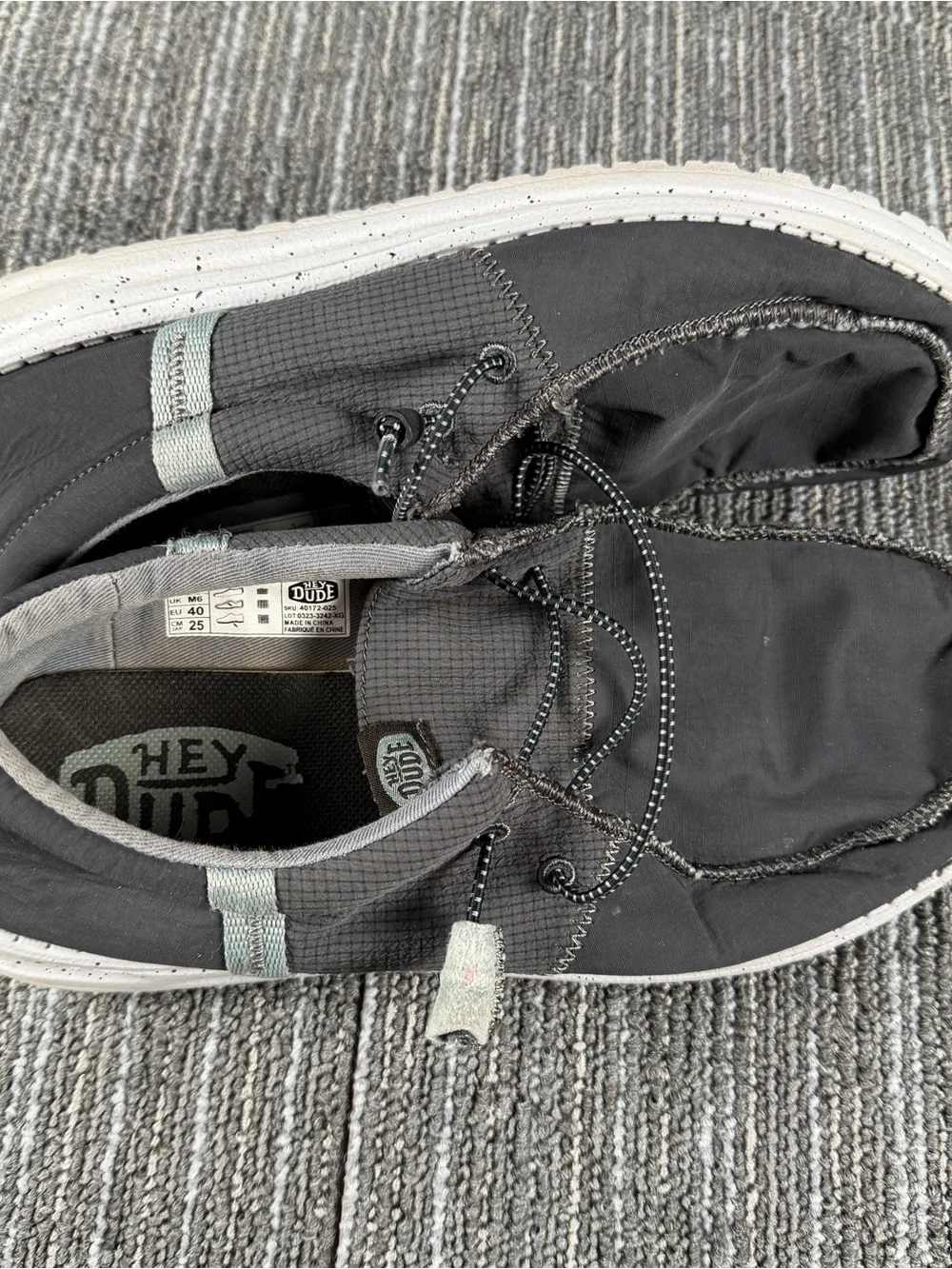 Hey Dude Men's Wally Black Casual Slip-On Shoes size 7.5